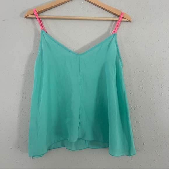 🦋 Twelfth & Towne Mint Green Pink Lightweight Tank Top Blouse Casual Pastel - Picture 4 of 4